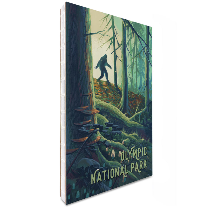 Lined 6x9 Journal, Olympic National Park, Washington, Wanderer, Bigfoot in Forest, Lay Flat, 193 Pages, FSC paper