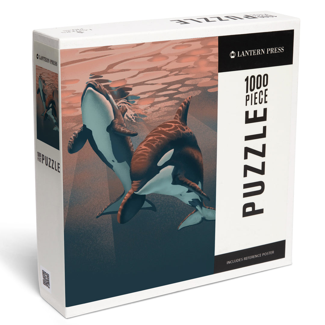 Orca, Lithograph, 1000 Piece Jigsaw Puzzle