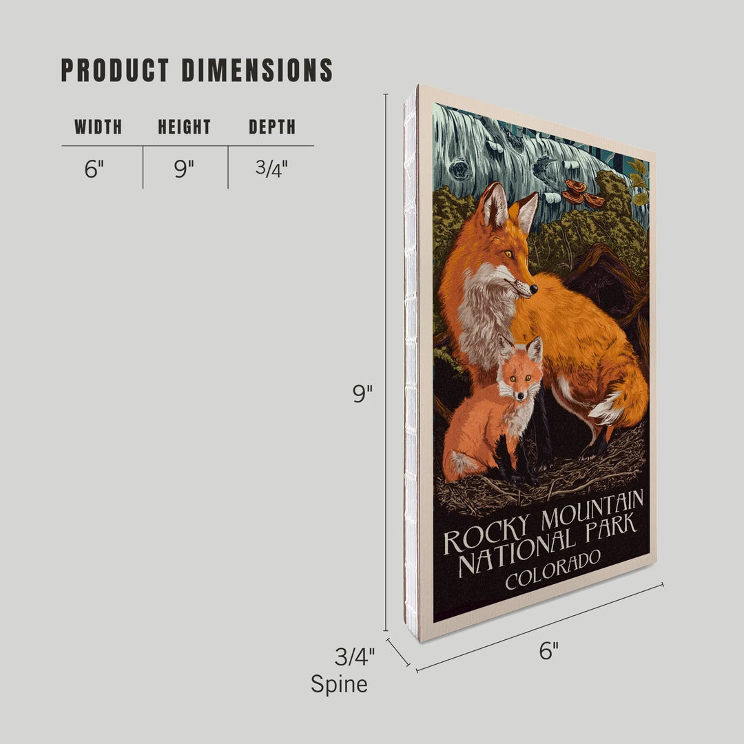 Lined 6x9 Journal, Rocky Mountain National Park, Colorado, Fox and Kit, Letterpress, Lay Flat, 193 Pages, FSC paper
