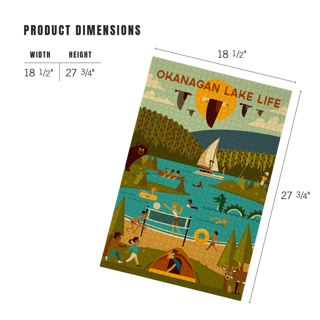 Okanagan, Canada, Geometric, Lake Life, 1000 Piece Jigsaw Puzzle