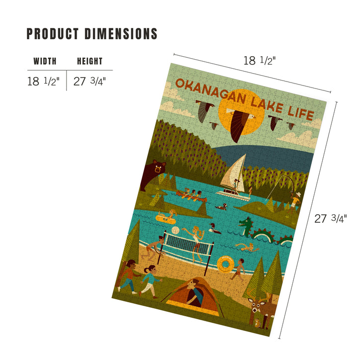 Okanagan, Canada, Geometric, Lake Life, 1000 Piece Jigsaw Puzzle