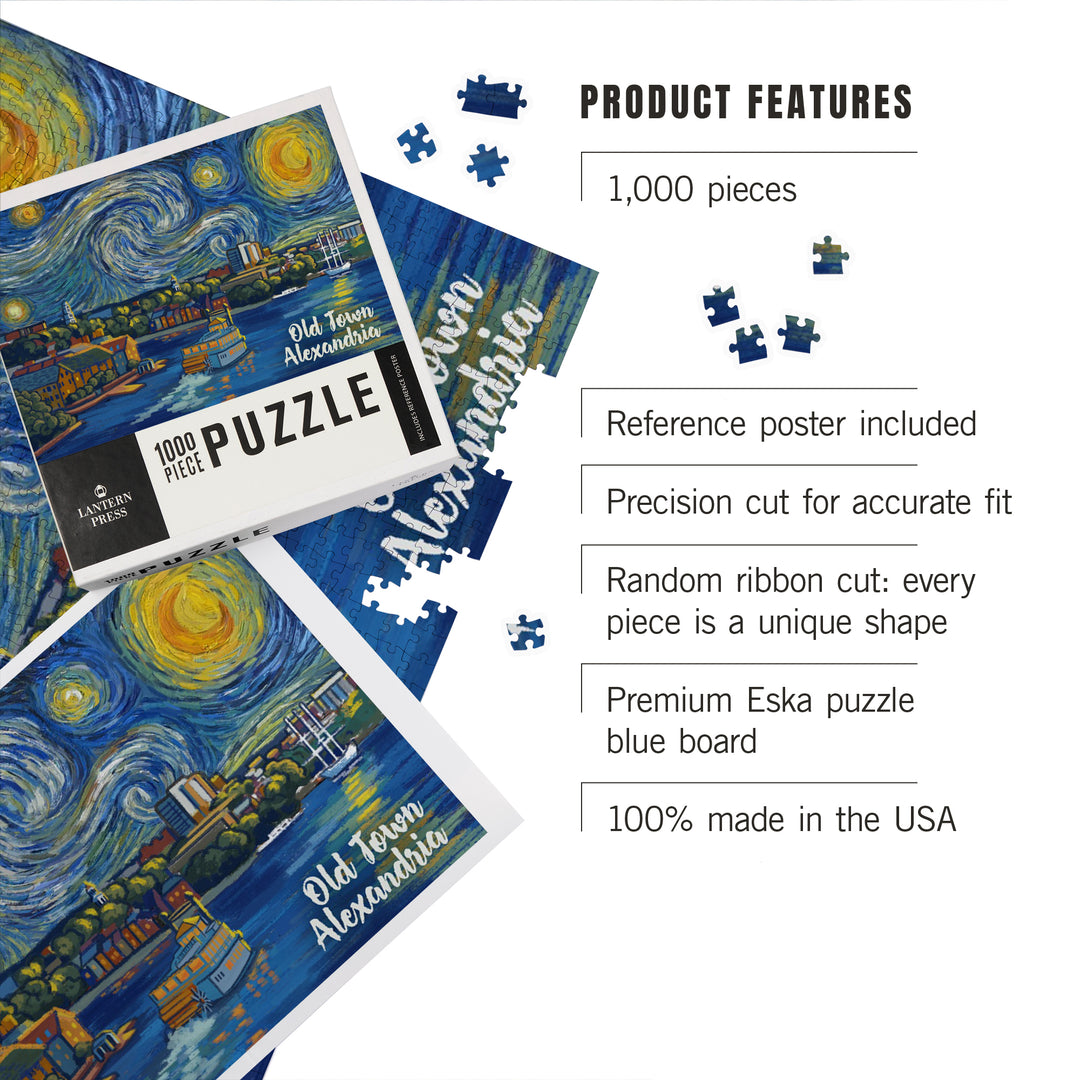 Alexandria, Virginia, Starry Night, 1000 Piece Jigsaw Puzzle