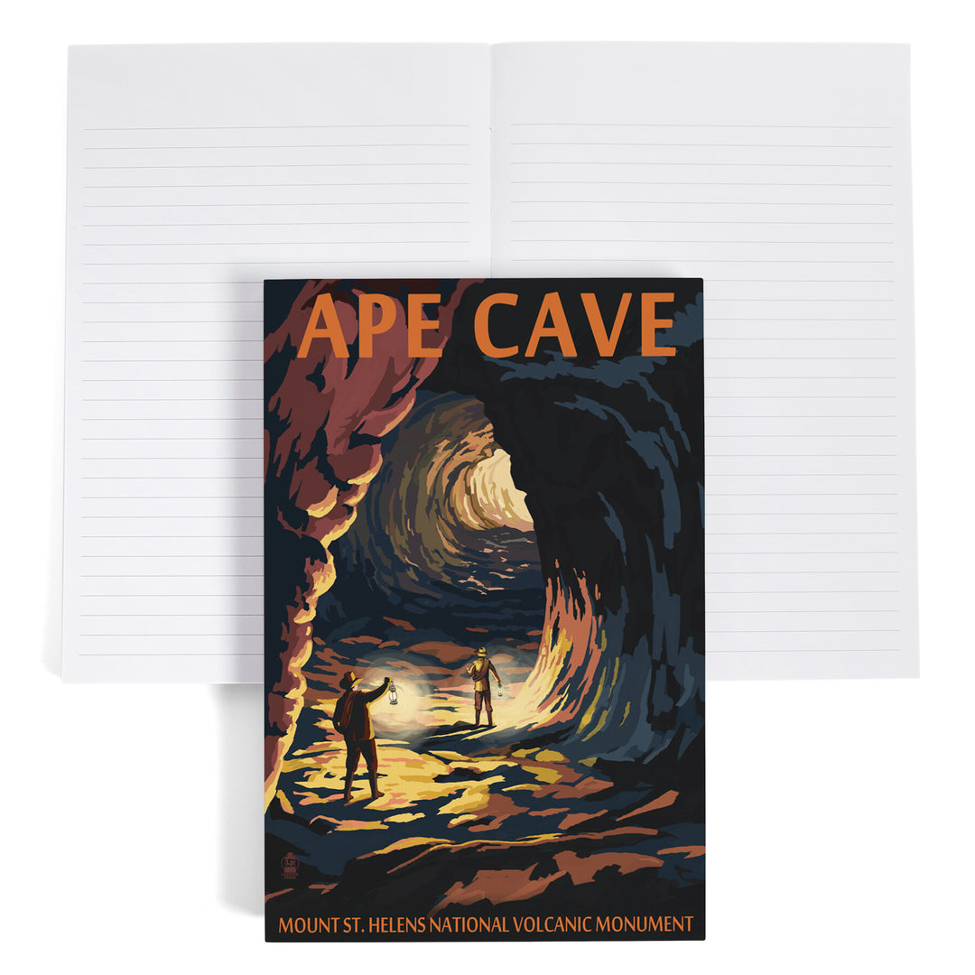 Lined 6x9 Journal, Mount St. Helens, Washington, Ape Cave, Sunset View, Lay Flat, 193 Pages, FSC paper
