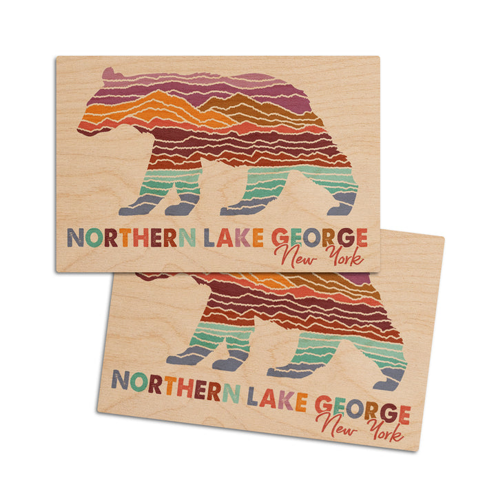 Northern Lake George, New York, Bear, Wander More Collection, Lantern Press Artwork, Wood Signs and Postcards