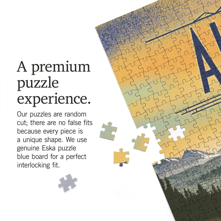 Alaska, Lithograph, Caribou, Jigsaw Puzzle