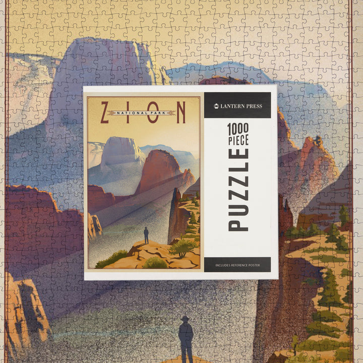 Zion National Park, Utah, Lithograph, Jigsaw Puzzle