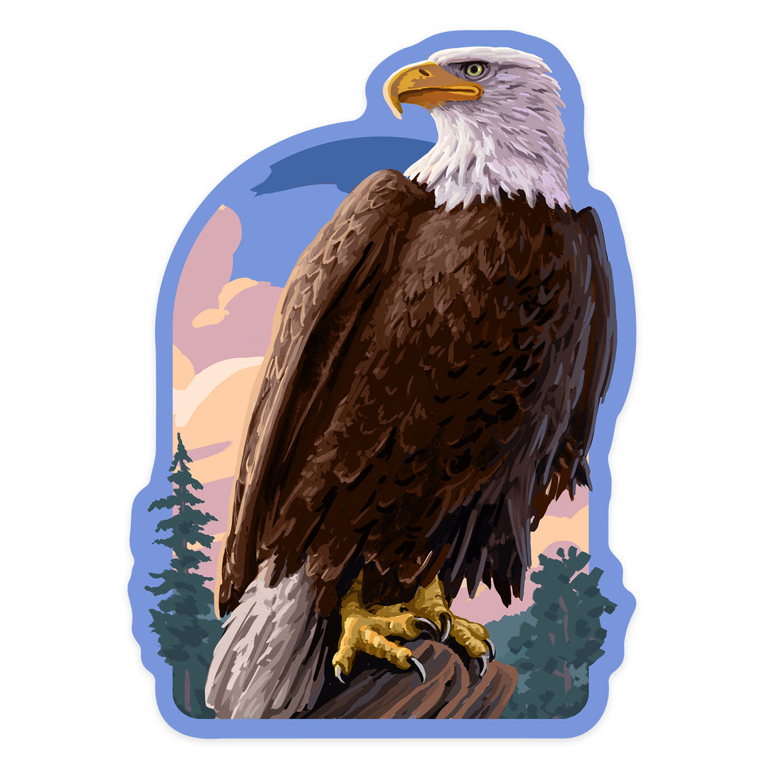 Painterly, Bald Eagle, Vinyl Sticker