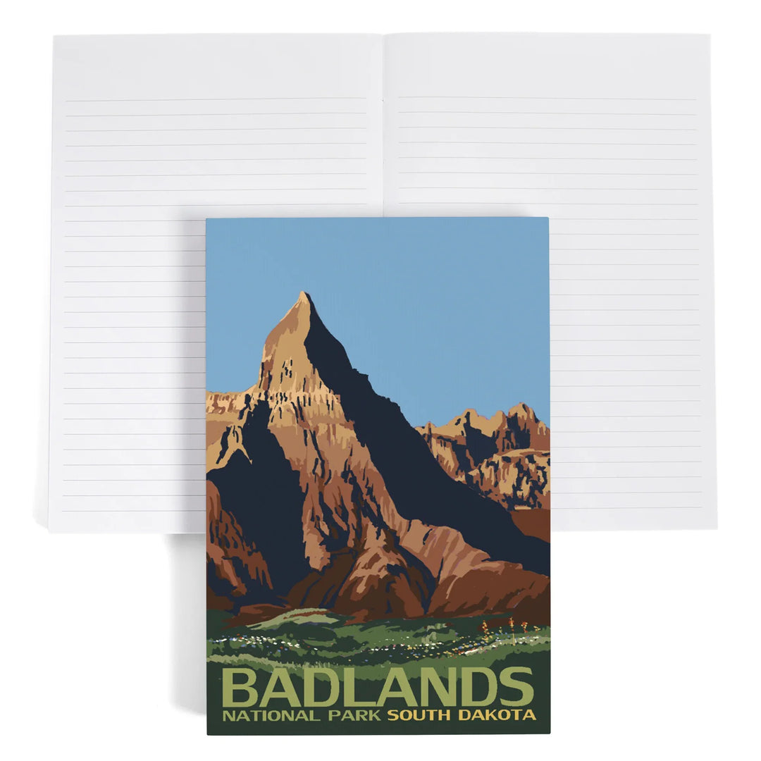 Lined 6x9 Journal, Badlands National Park, South Dakota, Lay Flat, 193 Pages, FSC paper