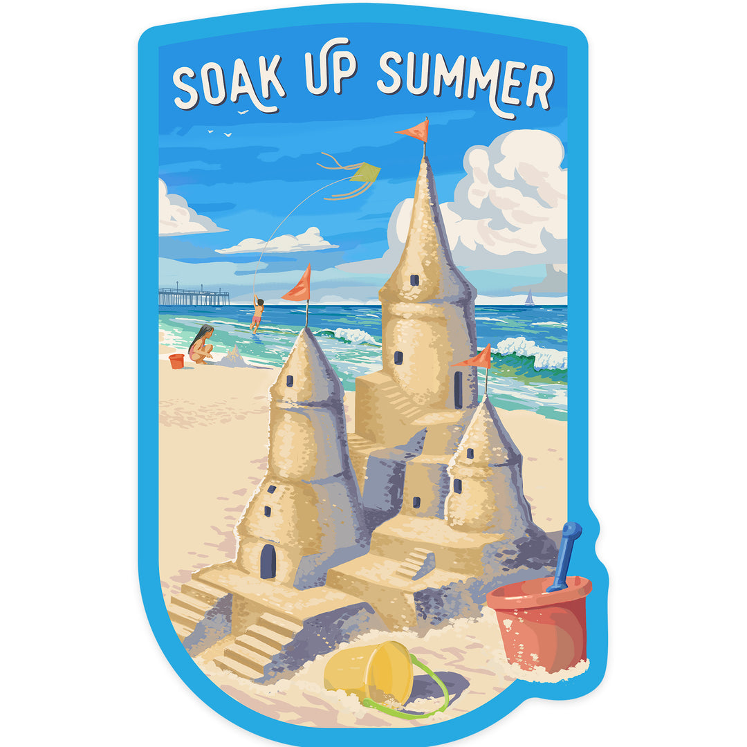 Painterly, Soak Up Summer, Sand Castle, Contour, Vinyl Sticker