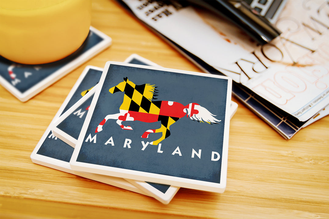 Maryland, Horse Flag, Coaster Set