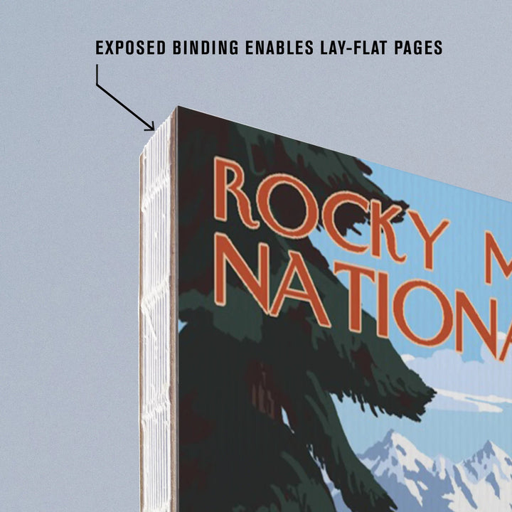 Lined 6x9 Journal, Estes Park, Rocky Mountain National Park, Colorado, Elk, Lay Flat, 193 Pages, FSC paper