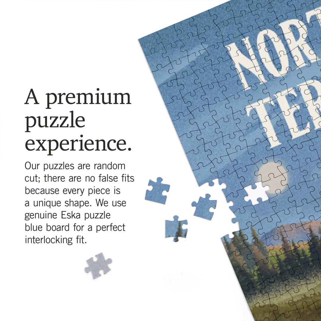 Northwest Territories, Lithograph, Reflection Pond and Bull Moose, Jigsaw Puzzle