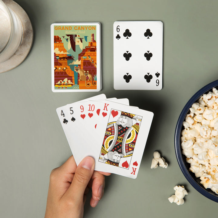 Playing Cards, Grand Canyon National Park, Arizona, Geometric National Park Series, 52 Card Deck with Jokers in Box, Unique Art