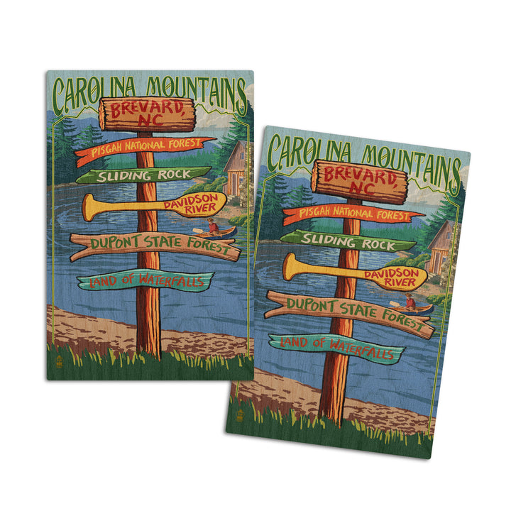 Brevard, North Carolina, Sign Destinations, Lantern Press Poster, Wood Signs and Postcards