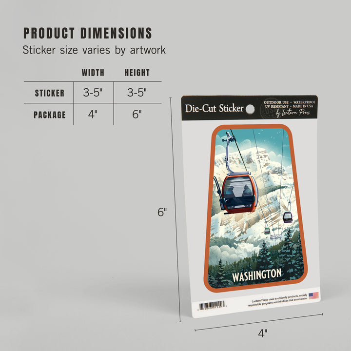 Washington, Lithograph, Gondola, Orange, Vinyl Sticker