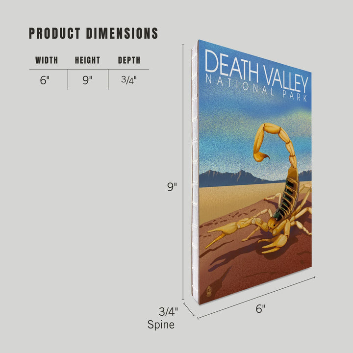 Lined 6x9 Journal, Death Valley National Park, California, Lithograph, Scorpion, Lay Flat, 193 Pages, FSC paper