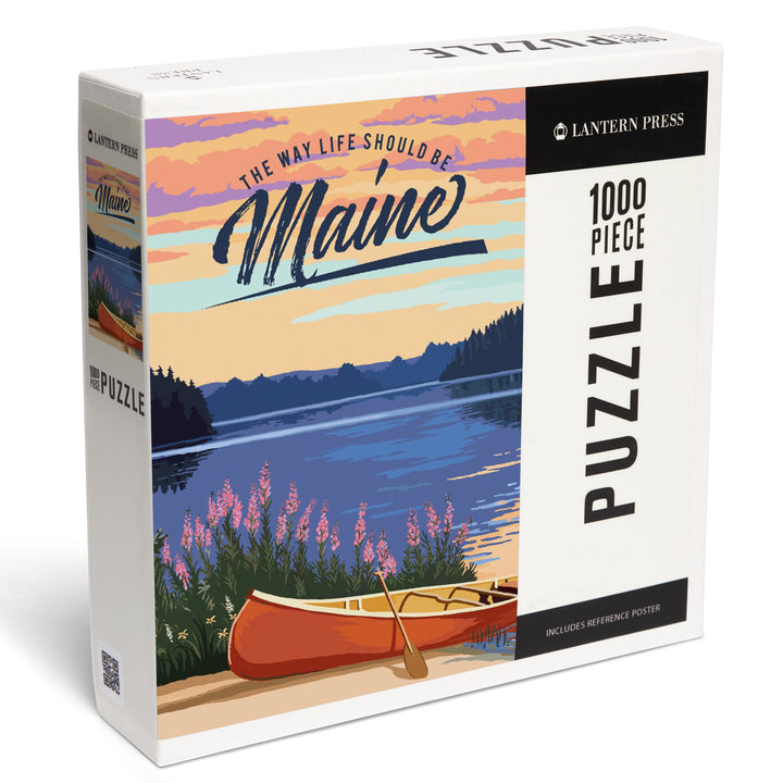 Maine, The Way Life Should Be, Canoe and Lake, 1000 Piece Jigsaw Puzzle