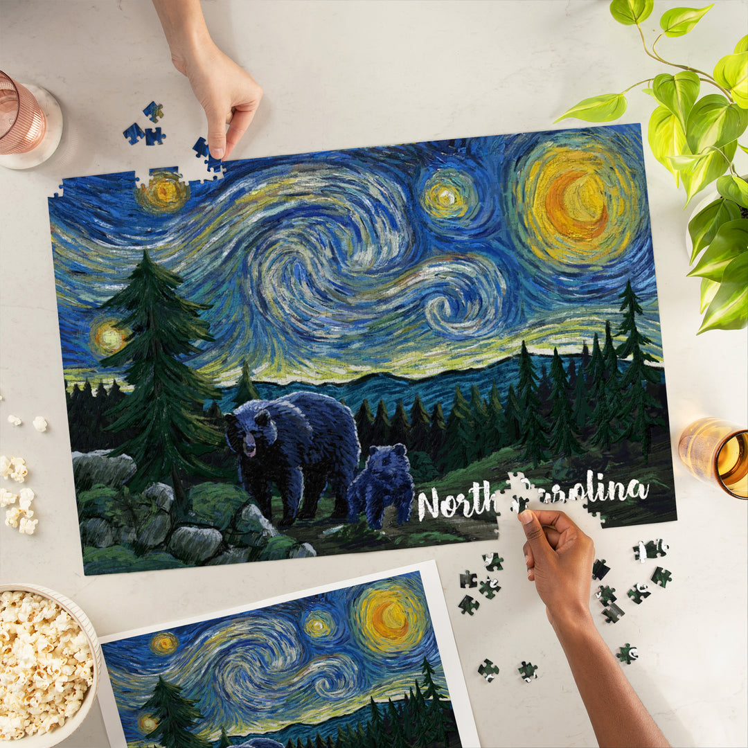 North Carolina, Starry Night, Bear and Cub, Jigsaw Puzzle