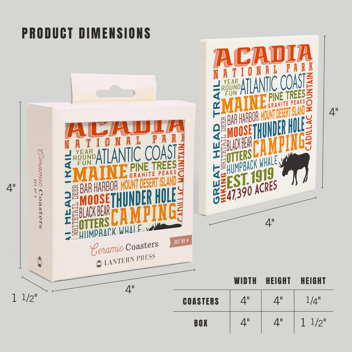 Acadia National Park, Maine, Typography, Coasters