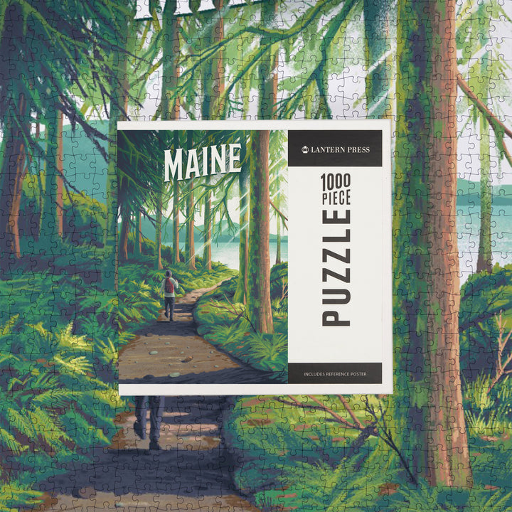 Maine, Walk In The Woods, Day Hike, 1000 Piece Jigsaw Puzzle