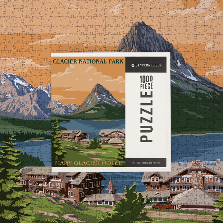 Glacier National Park, Montana, Many Glacier Hotel, Jigsaw Puzzle