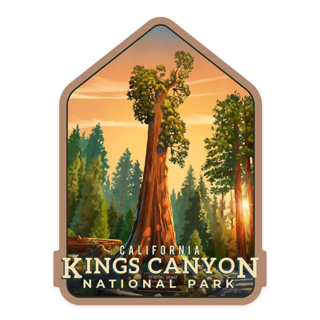 Kings Canyon National Park, California, Oil Painting, General Grant, Contour, Vinyl Sticker