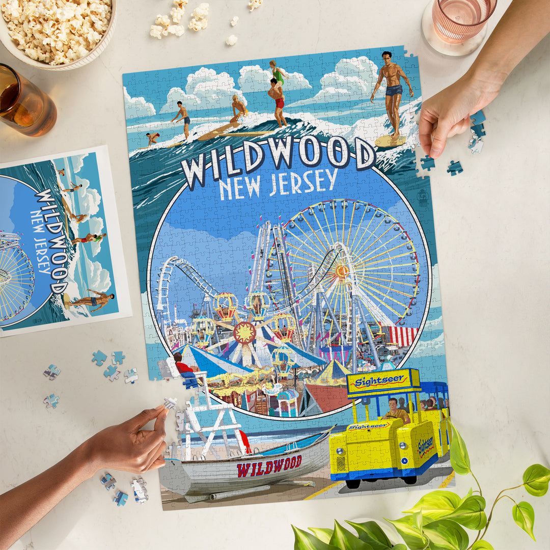 Wildwood, New Jersey, Montage, 1000 Piece Jigsaw Puzzle