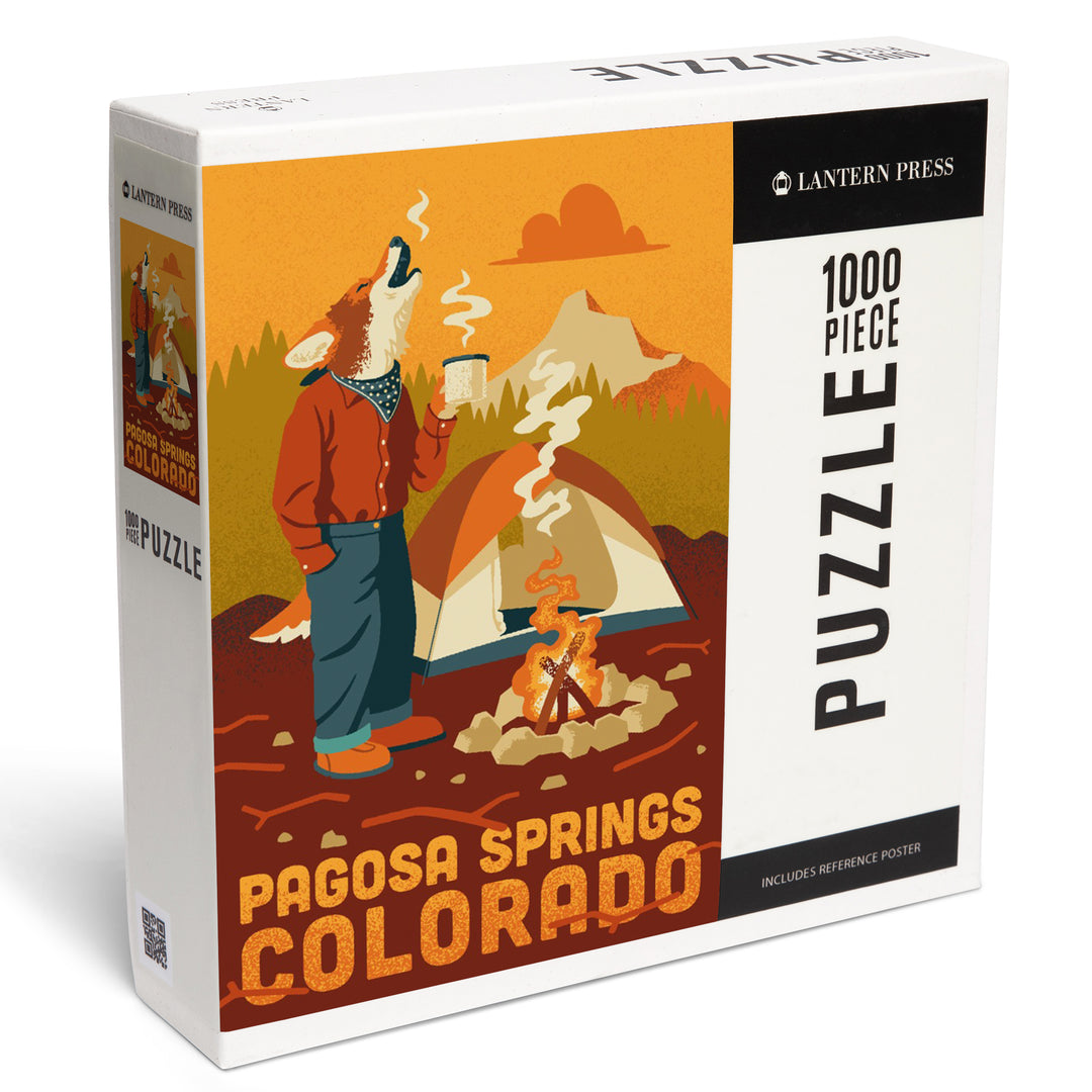 Pagosa Springs, Colorado, Animal Activities Series, Camping Coyote, 1000 Piece Jigsaw Puzzle