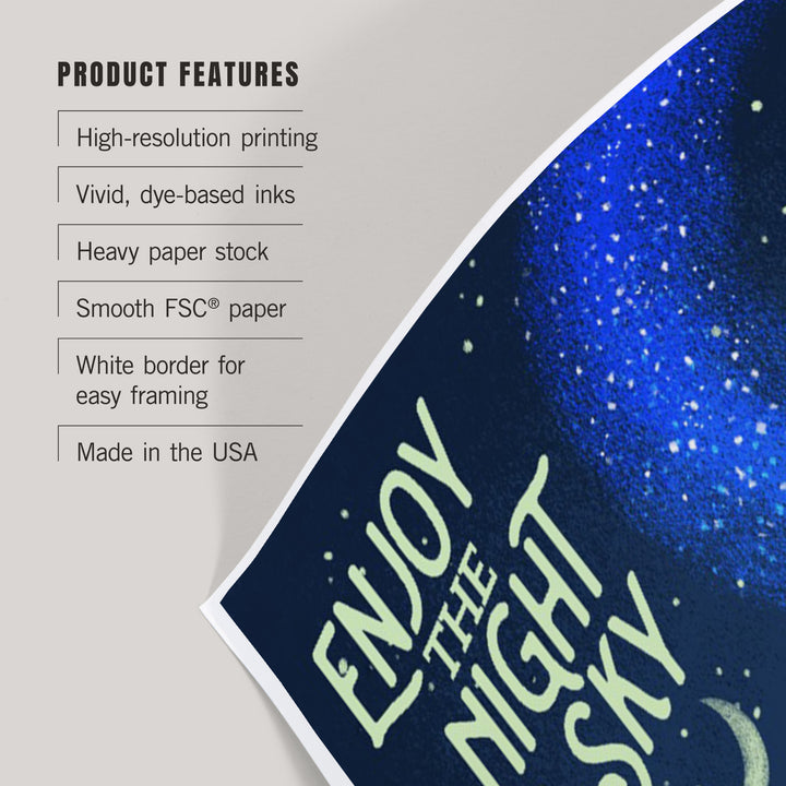 Yosemite National Park, California, Tent and Night Sky, Mid-Century Style, Art & Giclee Prints