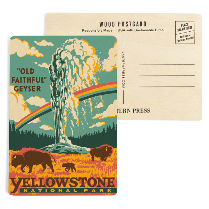 Yellowstone National Park, Wyoming, Explorer, Wood Sign and Postcards