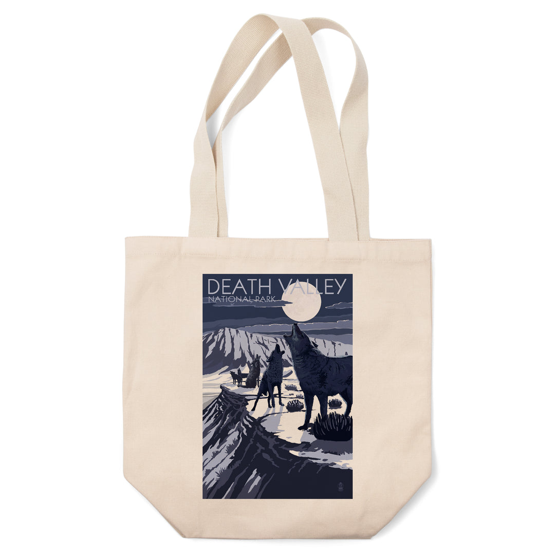 Wolves and Full Moon, Death Valley National Park, Tote Bag