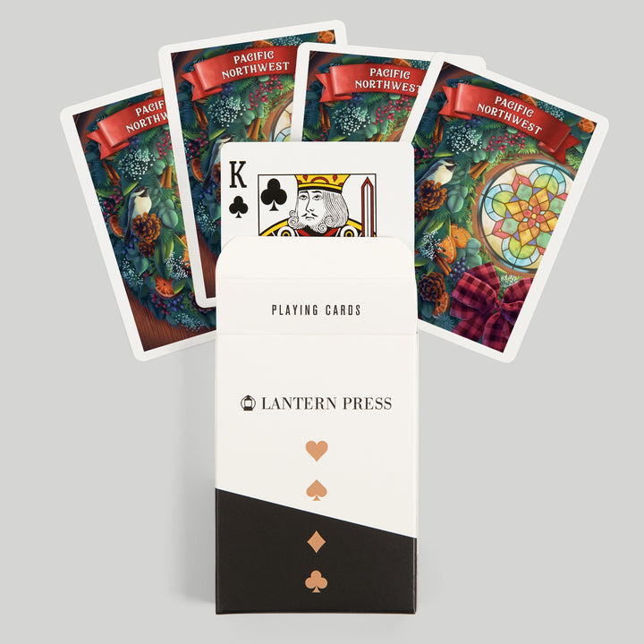 Playing Cards, Pacific Northwest, Front Door with Wreath, 52 Card Deck with Jokers in Box, Unique Art