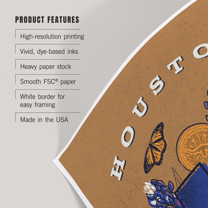 Houston, Texas, State Treasure Trove, State Series, Art & Giclee Prints