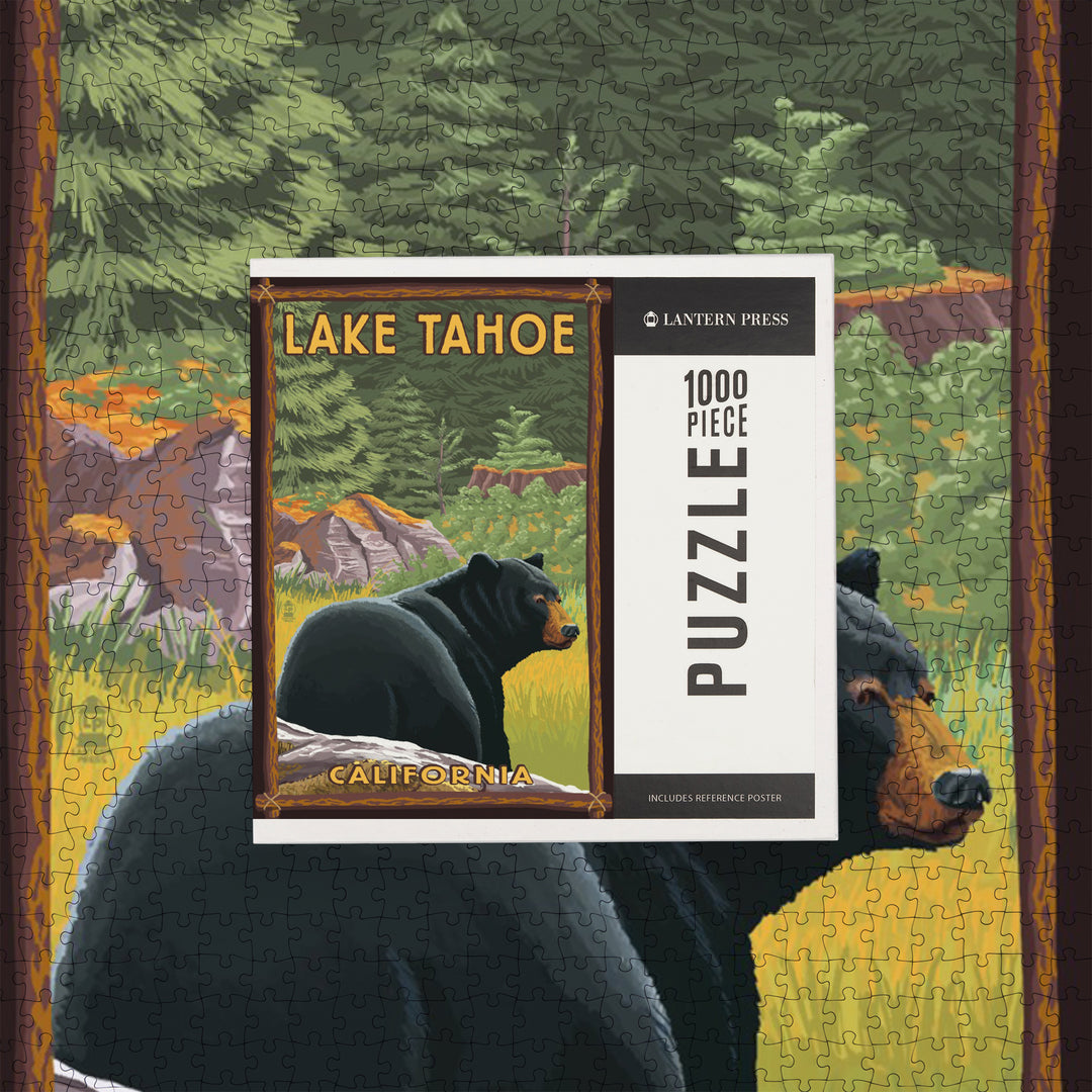 Lake Tahoe, California, Black Bear in Forest, Jigsaw Puzzle