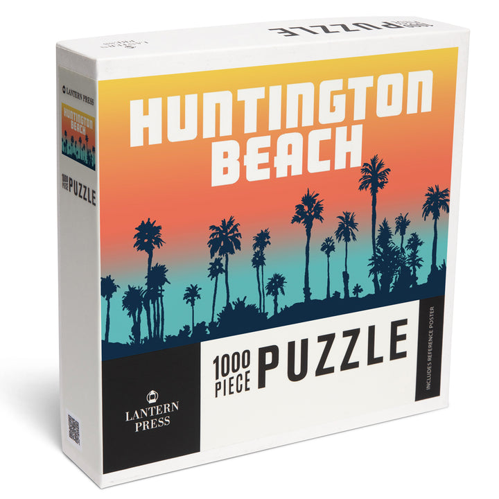 Huntington Beach, California, Palm Trees, Aqua Horizon, Jigsaw Puzzle