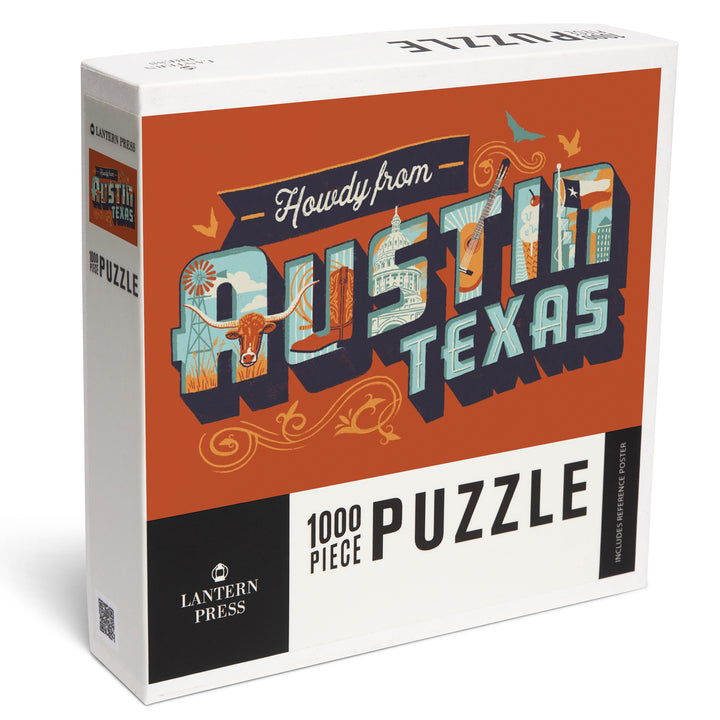 Austin, Texas, Typography Mural, City Series, 1000 Piece Jigsaw Puzzle