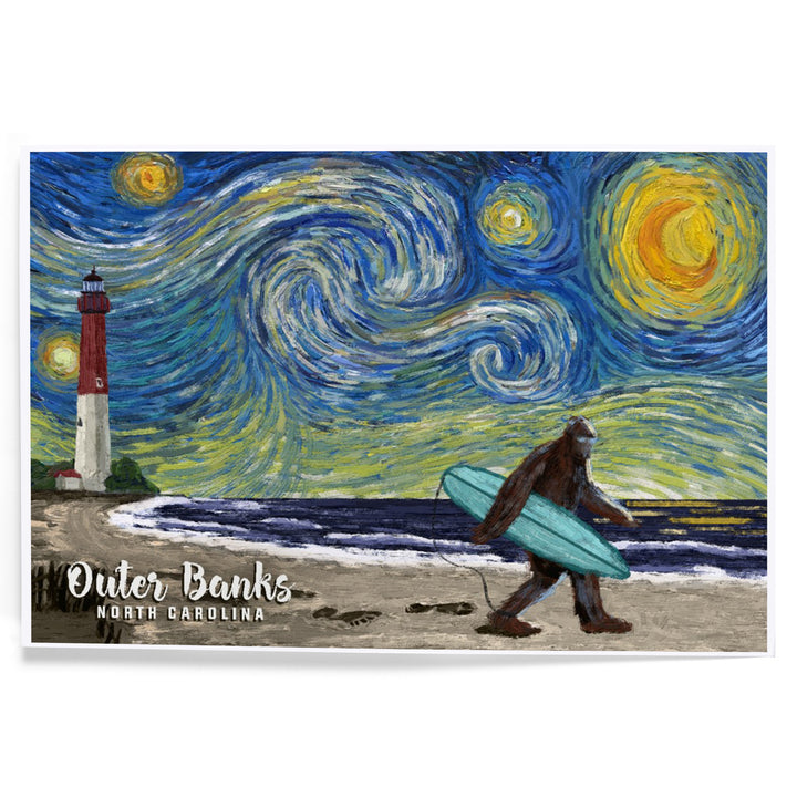 Outer Banks, North Carolina, Starry Night, Bigfoot on the Beach, Art & Giclee Prints