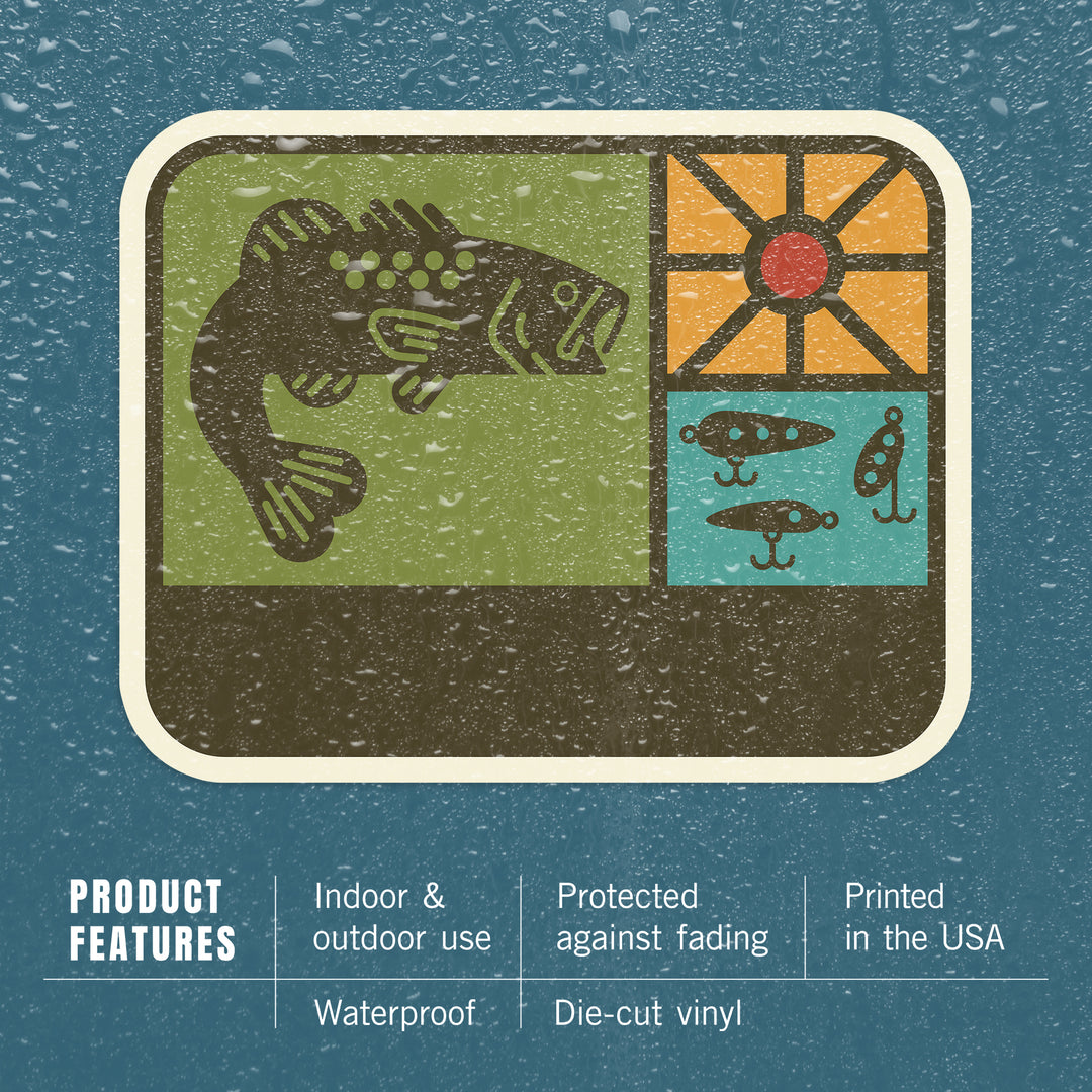Simple Vector, Bass Fishing, Vinyl Sticker