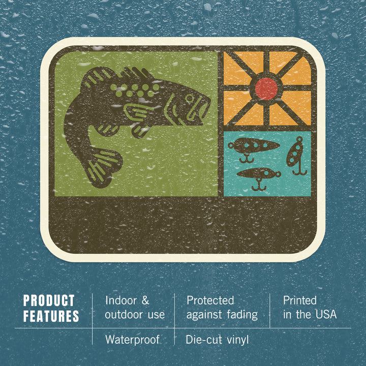 Simple Vector, Bass Fishing, Vinyl Sticker
