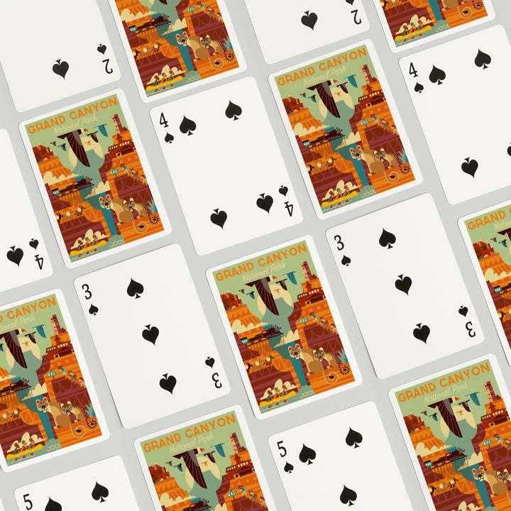 Playing Cards, Grand Canyon National Park, Arizona, Geometric National Park Series, 52 Card Deck with Jokers in Box, Unique Art
