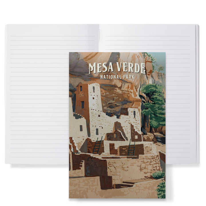 Lined 6x9 Journal, Mesa Verde National Park, Colorado, Painterly National Park Series, Lay Flat, 193 Pages, FSC paper