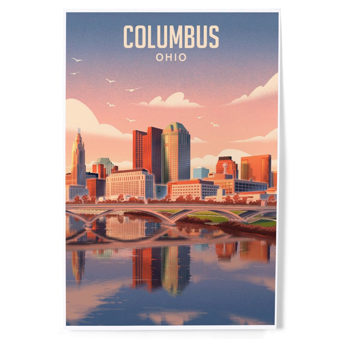 Columbus, Ohio, Lithograph City Series, Art & Giclee Prints