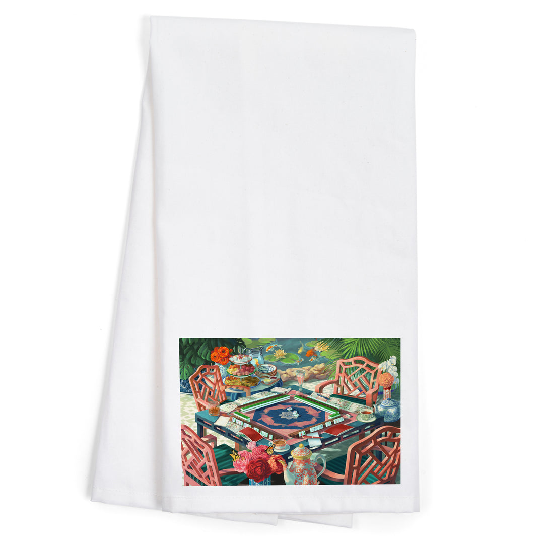 Oil Painting, Mahjong Life, Organic Cotton Kitchen Tea Towels
