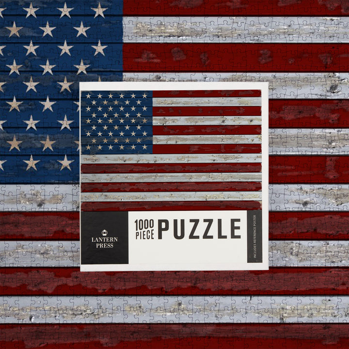 Distressed American Flag, 1000 Piece Jigsaw Puzzle