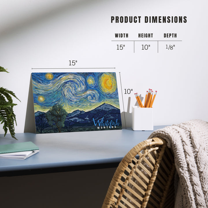 Whitefish, Montana, Starry Night, Wood Sign and Postcards