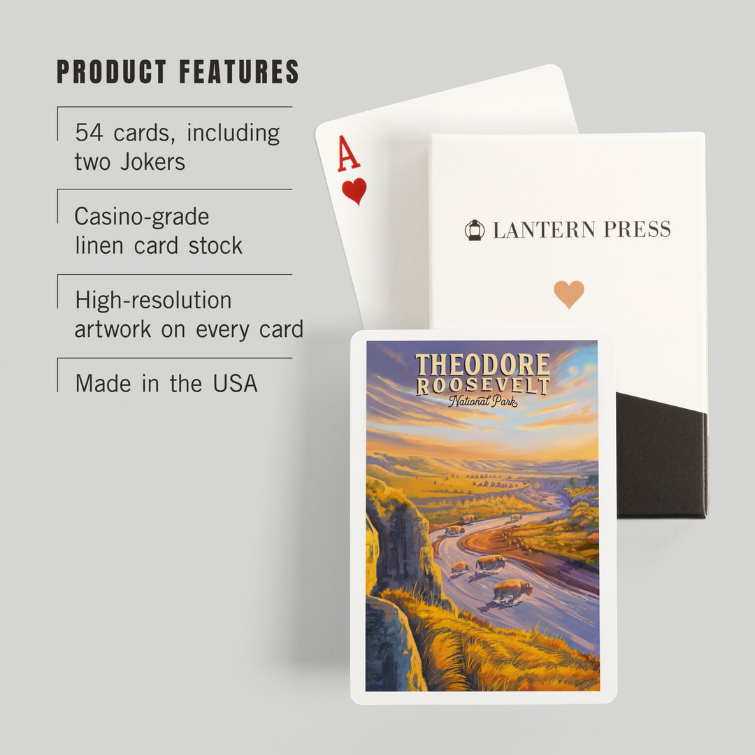 Playing Cards, Theodore Roosevelt National Park, North Dakota, Oil Painting, 52 Card Deck with Jokers in Box, Unique Art