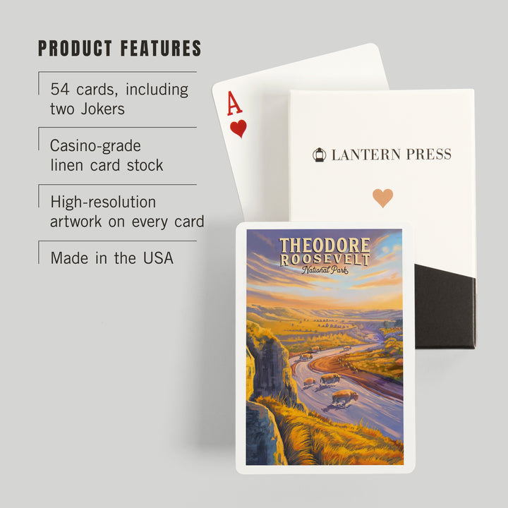 Playing Cards, Theodore Roosevelt National Park, North Dakota, Oil Painting, 52 Card Deck with Jokers in Box, Unique Art