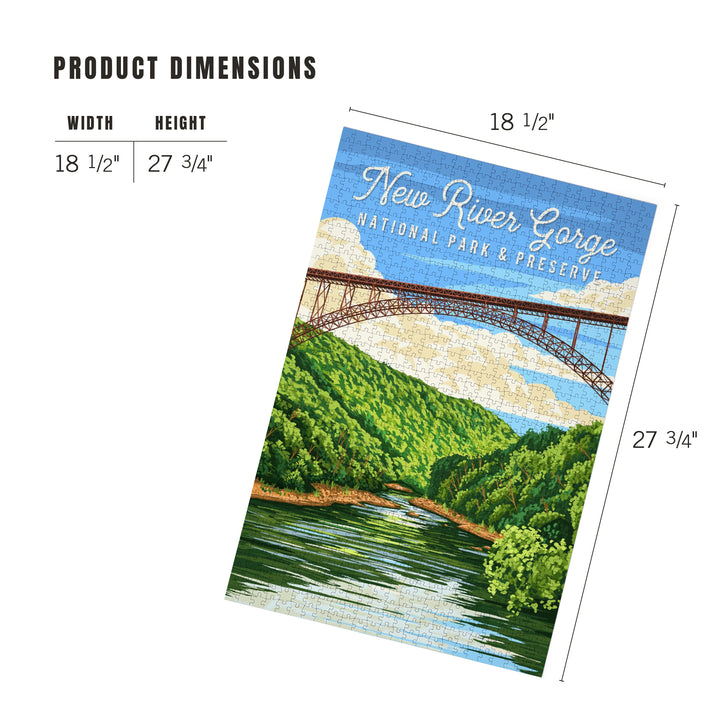New River Gorge National Park, West Virginia, Painterly National Park Series, 1000 Piece Jigsaw Puzzle