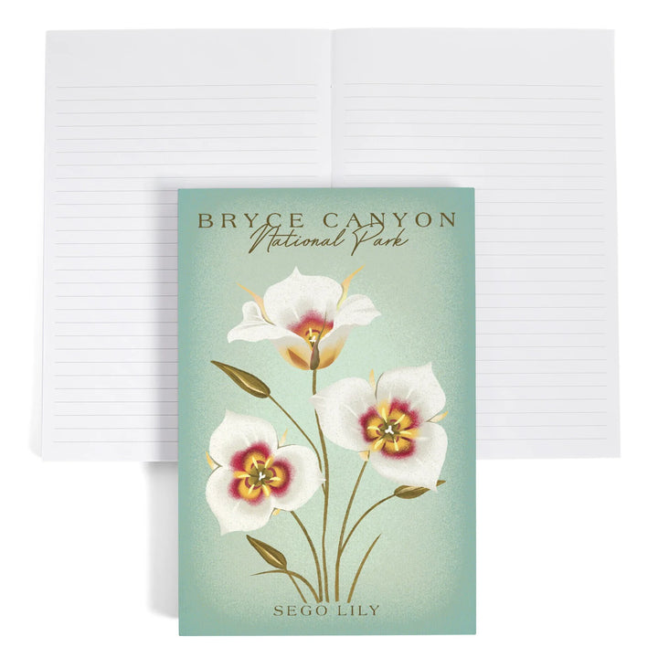 Lined 6x9 Journal, Bryce Canyon National Park, Vintage Flora Series, Sego Lily, Lay Flat, 193 Pages, FSC paper
