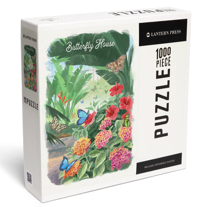 Watercolor Study, Tropical Butterfly House, 1000 Piece Jigsaw Puzzle